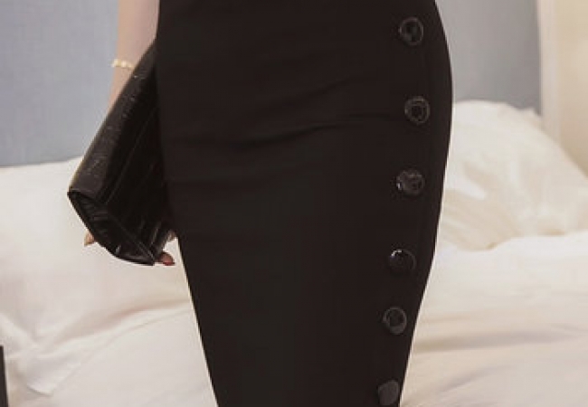 Bodycon Buttoned Elegant Plus Size Skirt