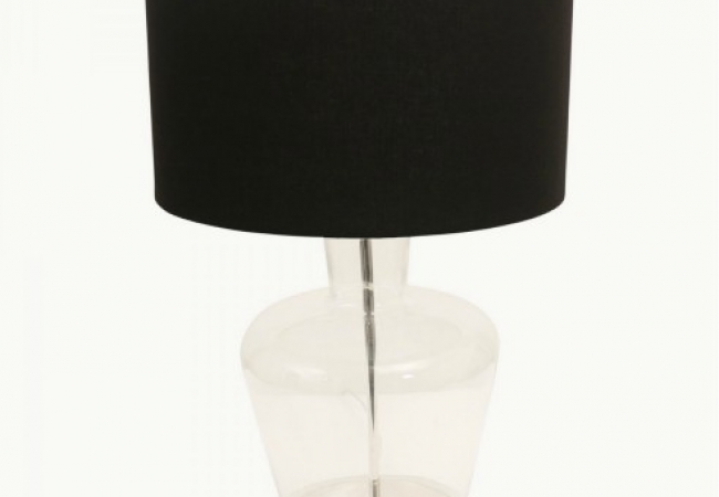 Clifton Glass Table Lamp on Metal Base with Shade