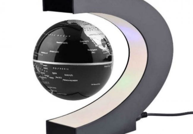 C shape LED World Map Magnetic Levitation Light 