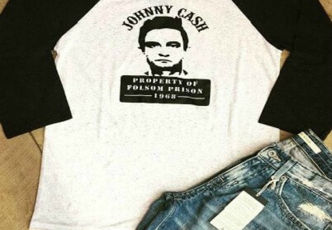 Johnny Cash O-Neck Baseball T-Shirt
