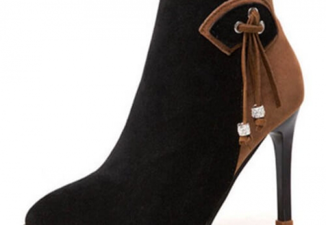 Pointed Toe Women Suede Stiletto Heel Ankle Boots