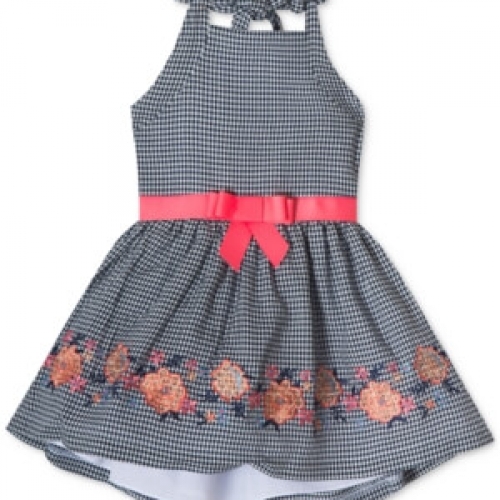 Rare Editions Embroidered Halter Dress - Baby Girls